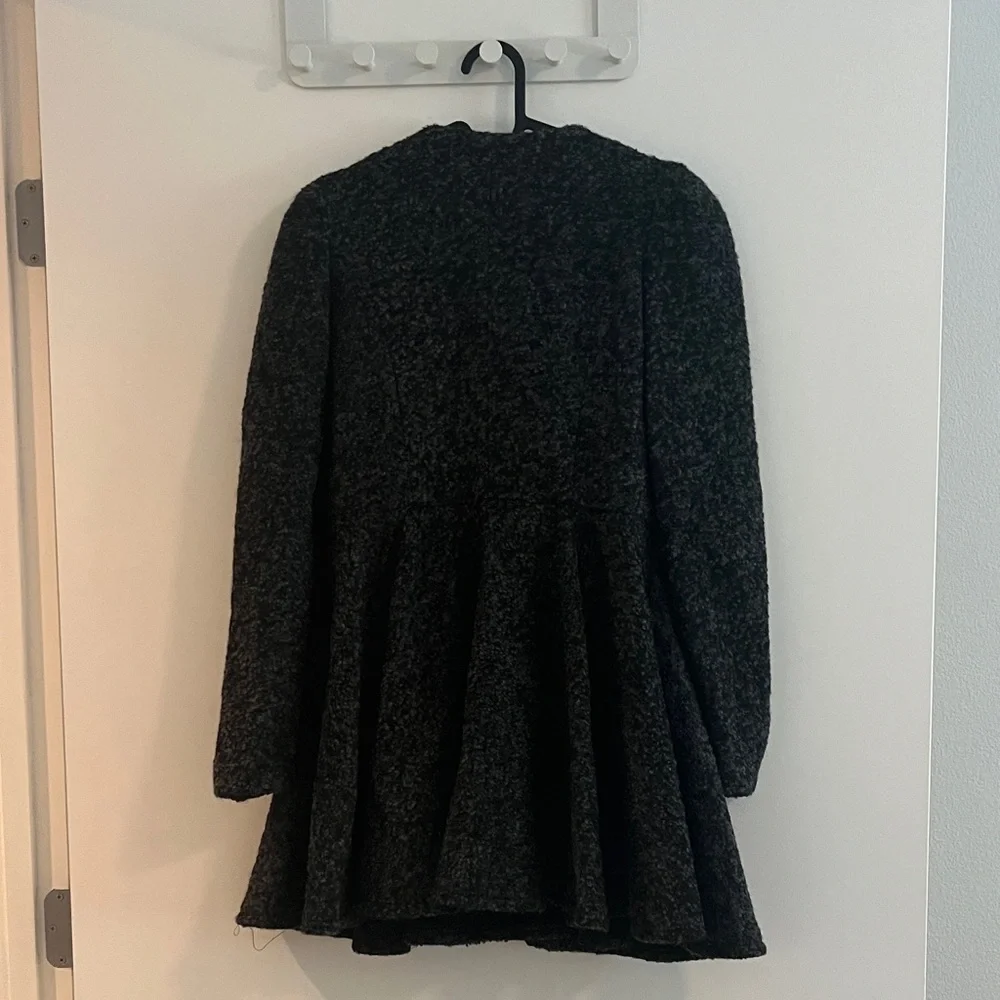 Chic Double-Breasted Black Pea Coat - Picture 2 of 2